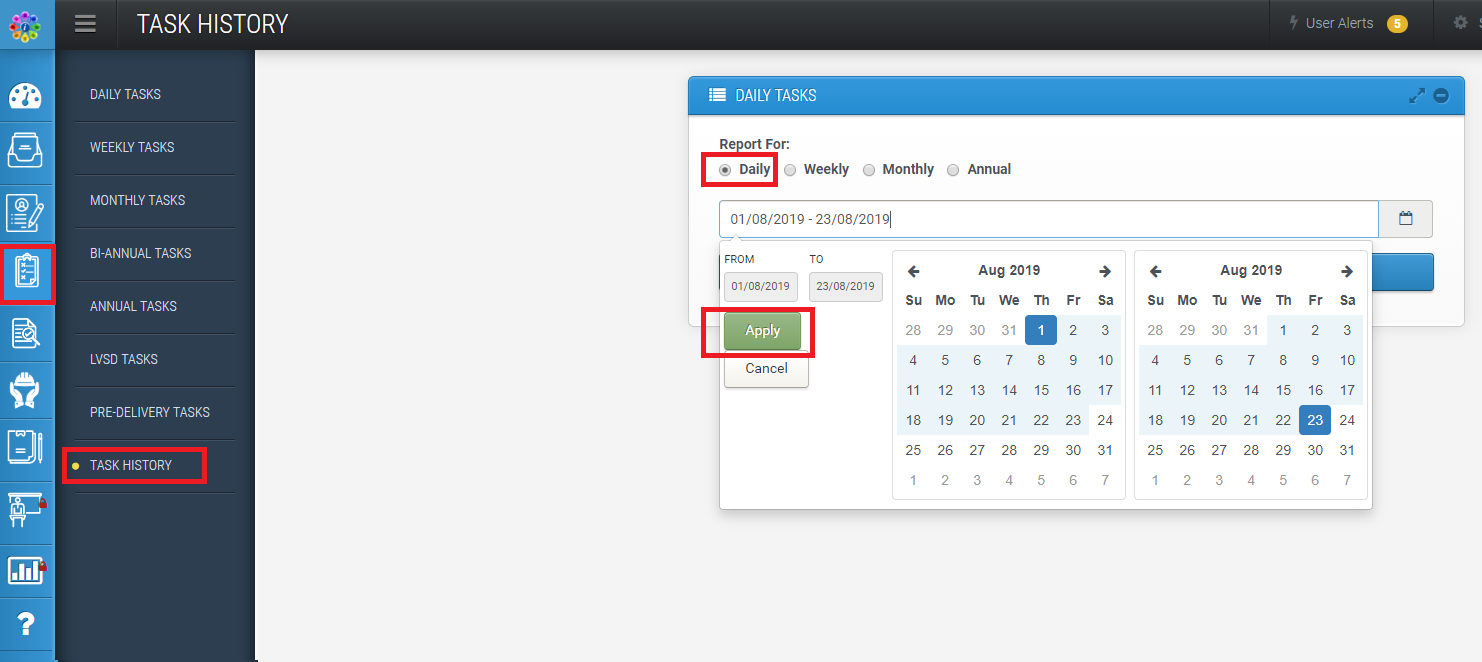task history